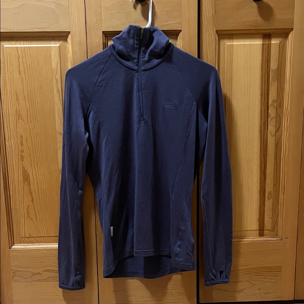 Purple  Merino Wool Long Sleeve Pullover